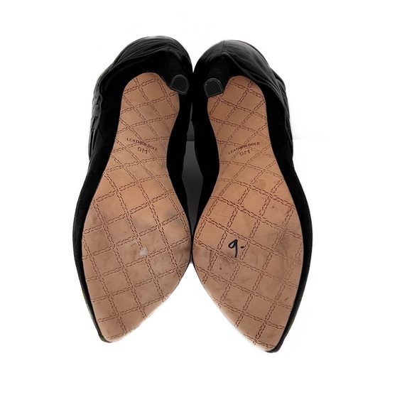 🆕 NEW L.A.M.B. Black Puffy Leather Suede Smocked 1.5" Platform 5.5" Ankle Boots - Picture 5 of 5